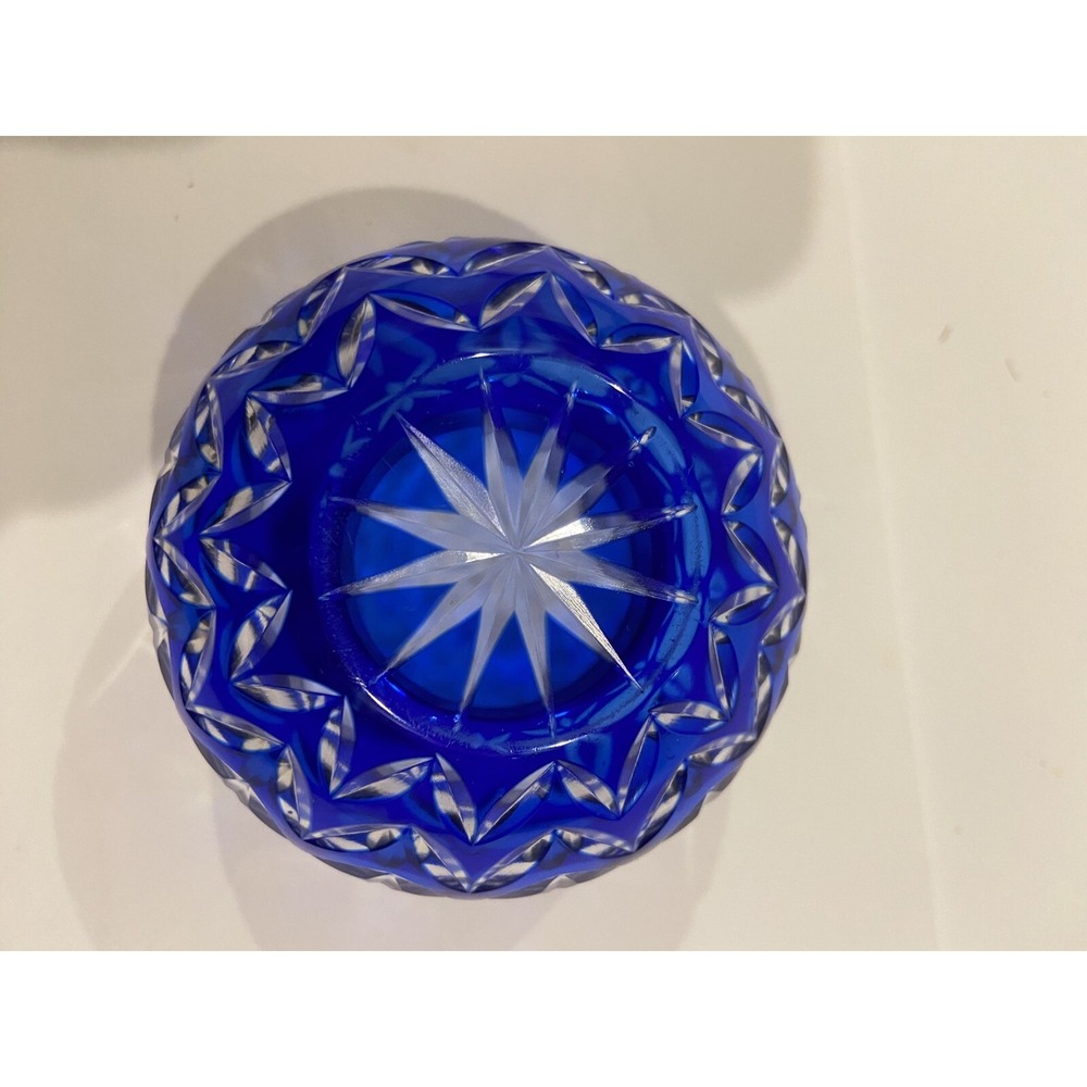 Bohemian Style Blue & Clear Glass Votive Candle Holder - Picture 3 of 3